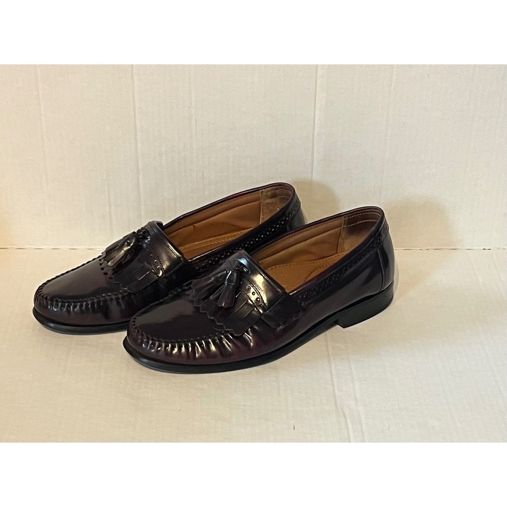 Bass Men's Brown Leather Tassel Kiltie Loafers Shoes Size 11 D